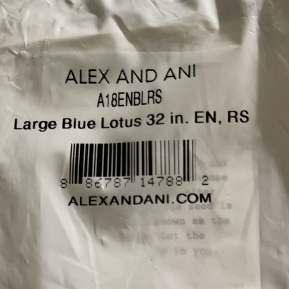 Alex and Ani, Large Blue Lotus Pull Chain Necklace - Picture 2 of 2